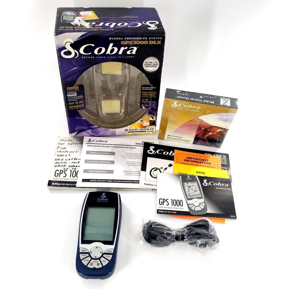 Cobra GPS 1000 DLX Portable GPS Navigation Unit Tested & Works